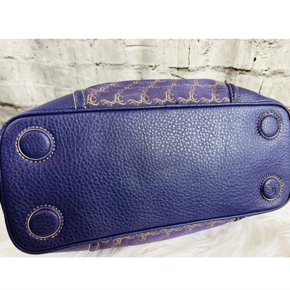 Liz Claiborne women's handbag purple and gold chainlink satchel - Picture 7 of 14